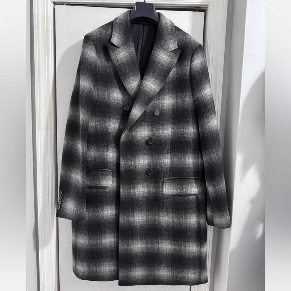 Allsaints Ventry Wool Double Breasted Coat - size 42/ Large